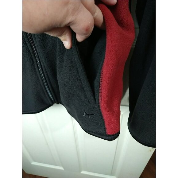 Athletic Red Black Full Zip Long Sleeve Fleece Jacket. Size S - Picture 6 of 13